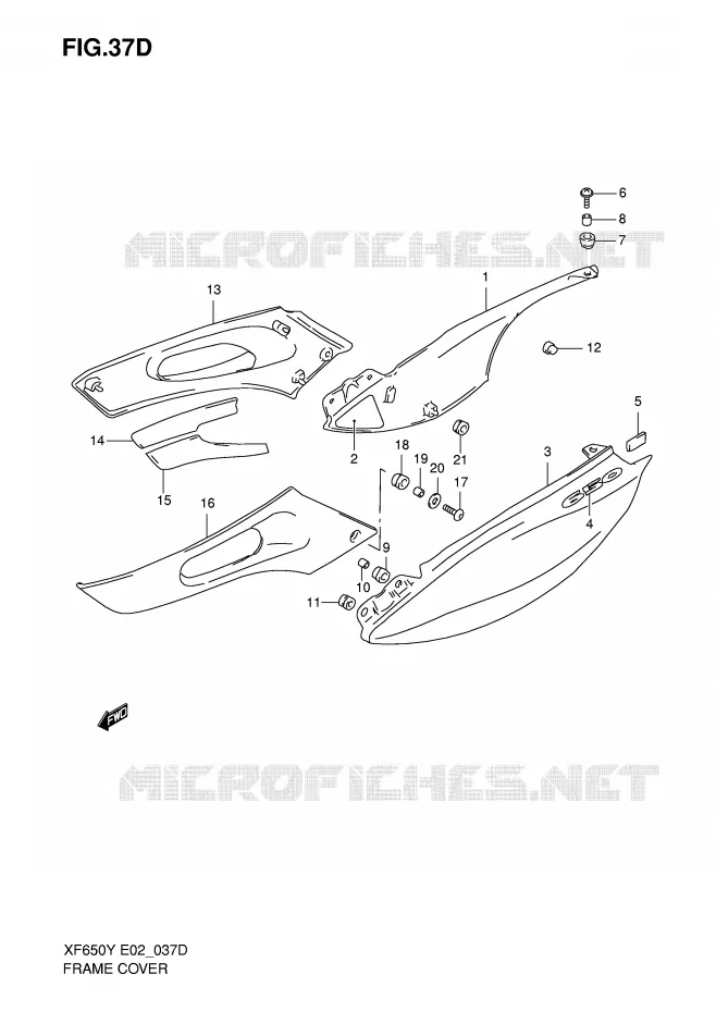 ACHTER KUIP  (MODELE K1) Suzuki MOTO 650 FREEWIND 1999  XF650X(E2)