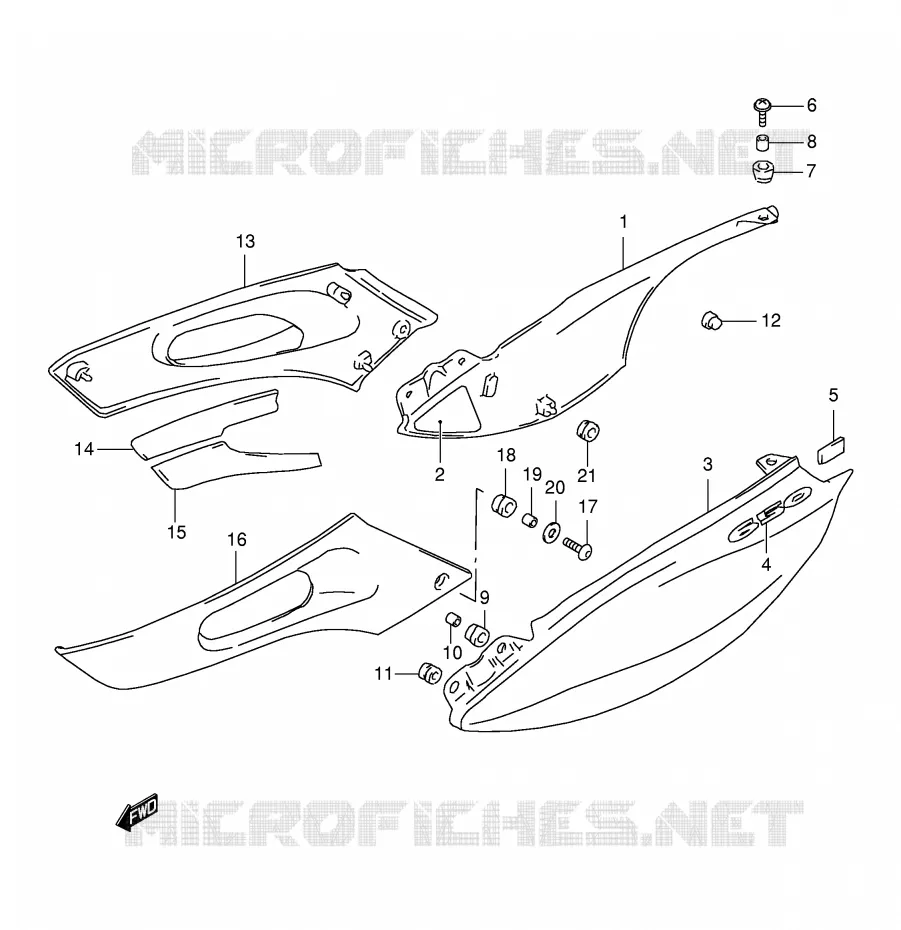 ACHTER KUIP  (MODELE V) Suzuki MOTO 650 FREEWIND 2000  XF650Y(E2)