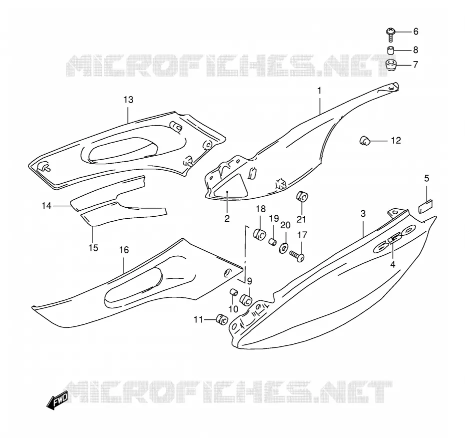 ACHTER KUIP  (MODELE X) Suzuki MOTO 650 FREEWIND 2000  XF650Y(E2)