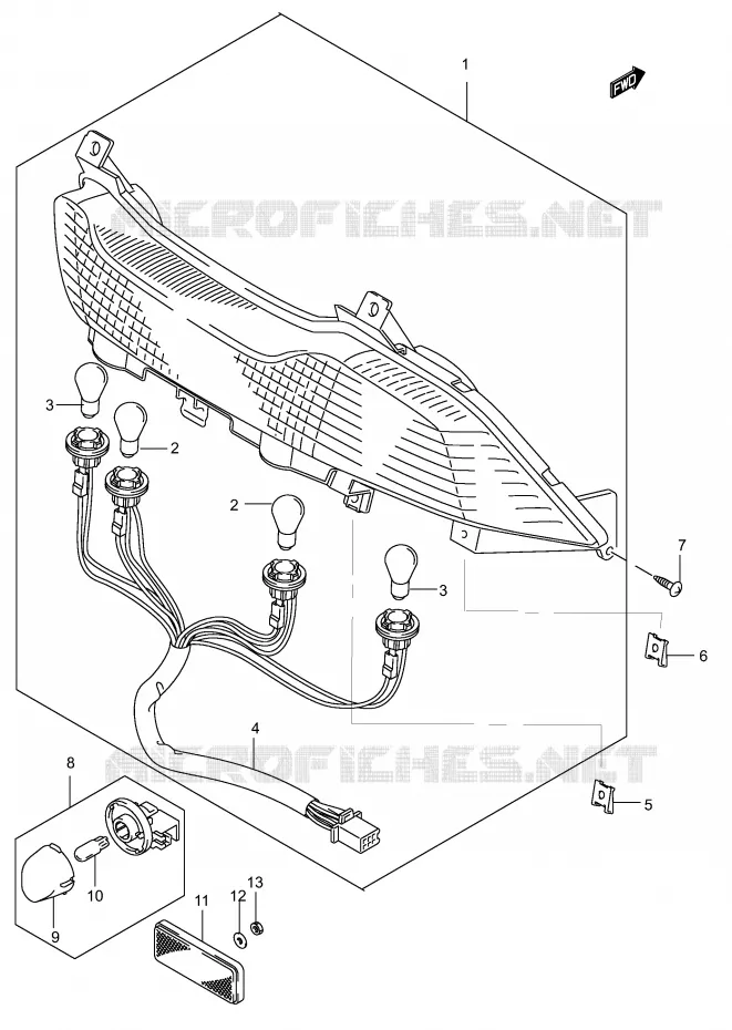 ACHTERLICHT (MODELE K2/K3) Suzuki SCOOTER 150 BURGMAN 2005  UH150K5(P19)