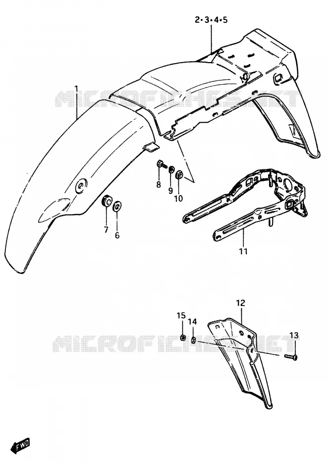 ACHTERSPATBORD Suzuki MOTO 50 ZR 1999  ZR50SKX