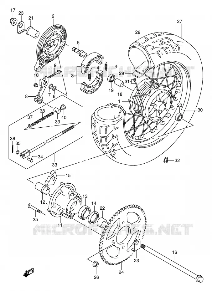 ACHTERWIEL Suzuki MOTO 125 INTRUDER 2000  VL125UY(E22)