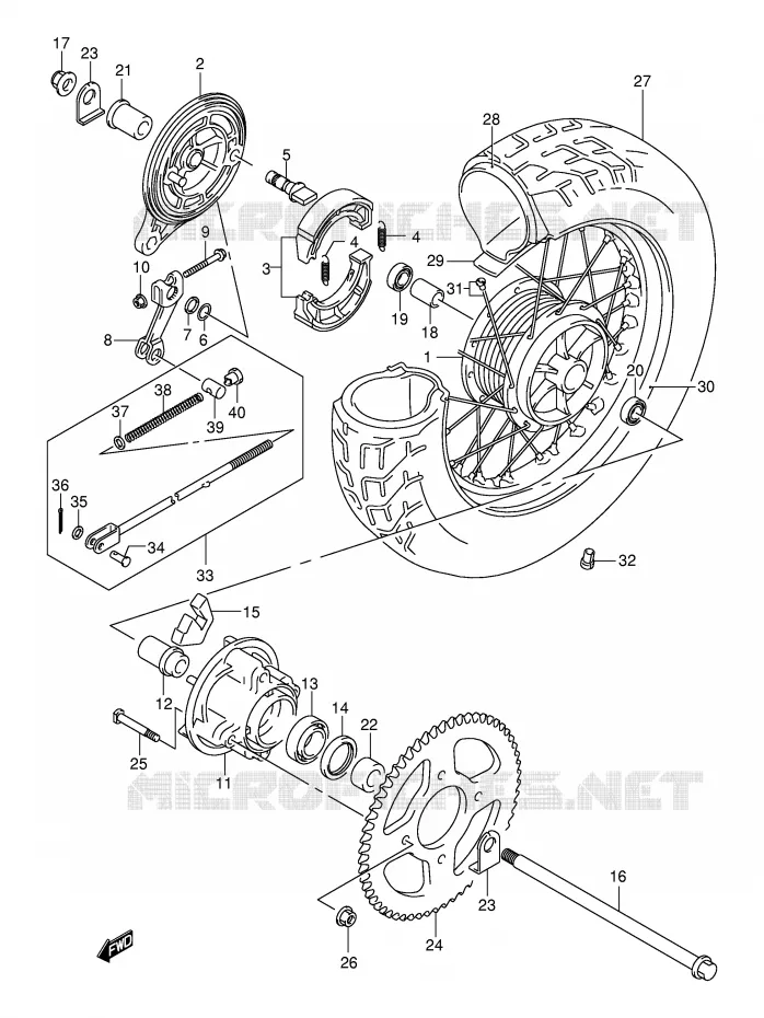 ACHTERWIEL Suzuki MOTO 250 INTRUDER 2002  VL250K2(E2)