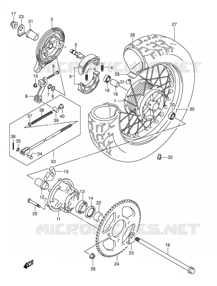 ACHTERWIEL Suzuki MOTO 250 INTRUDER 2006  VL250K6(E19)