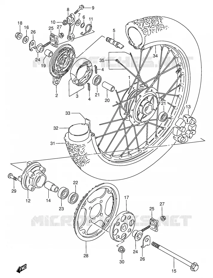 ACHTERWIEL Suzuki MOTO 50 TS-W 1993  TS50WP(E6)