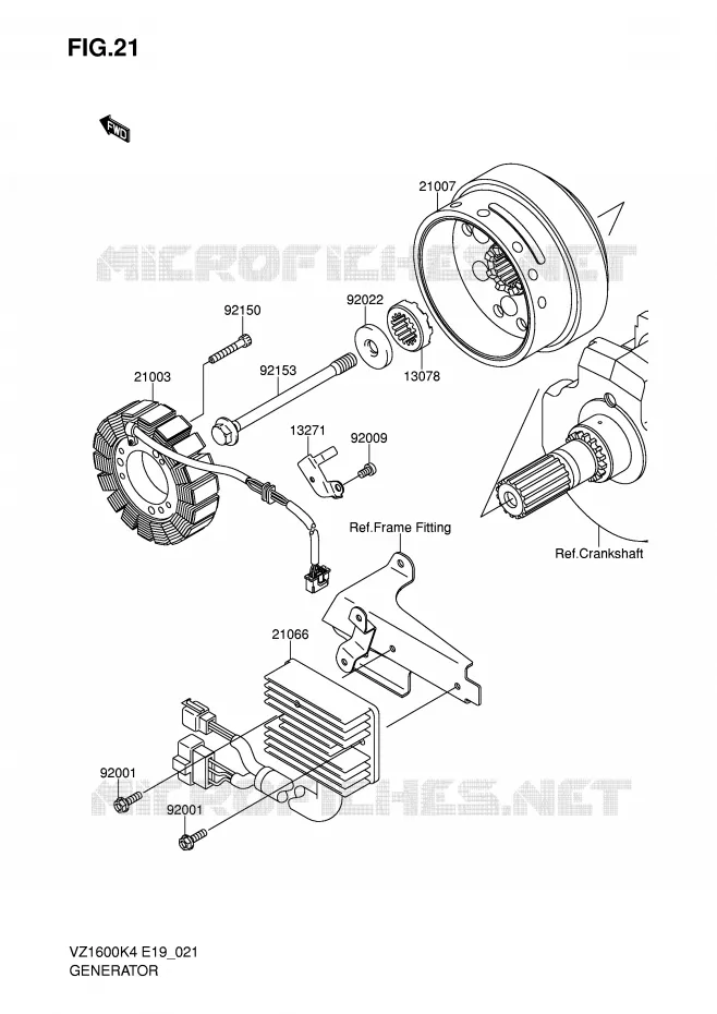 ALTERNATOR Suzuki MOTO 1600 MARAUDER 2004  VZ1600K4(E19)