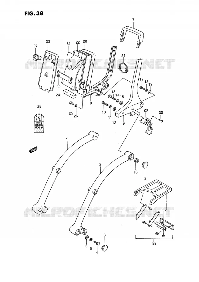 BACKREST (MODELE H/J/L/M/N/P/R) Suzuki MOTO 1400 INTRUDER 1987  VS1400GLP H/VS1400GLF H (E02,E04,E15,E16,E17,E18,E21,E22,E25,E34,E39)