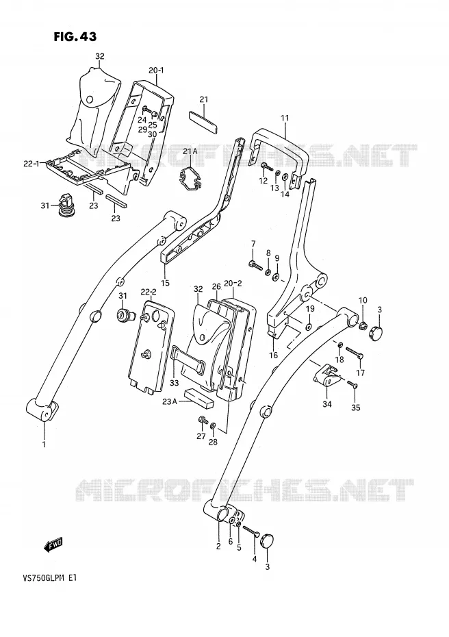 BACKREST Suzuki MOTO 750 INTRUDER 1991  VS750GLFM(E1)