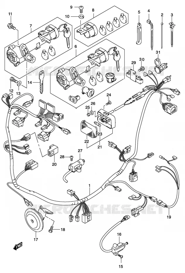 BEDRADING (MODELE K4/K5) Suzuki SCOOTER 150 BURGMAN 2004  UH150K4(P19)