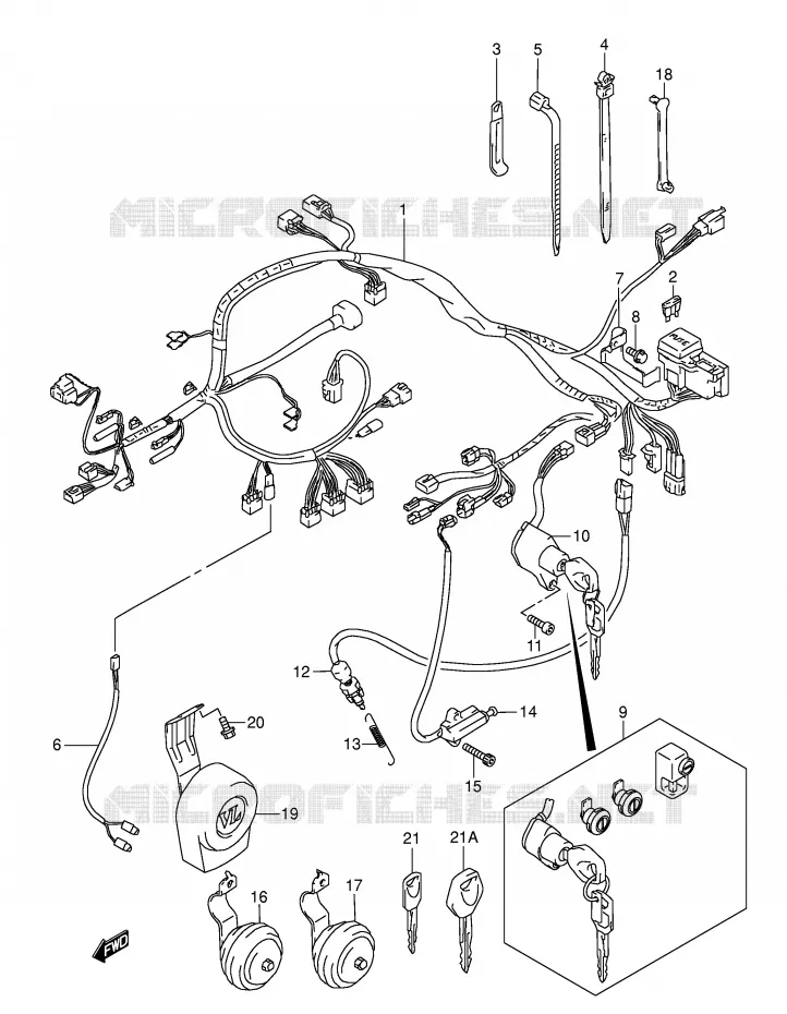 BEDRADING (MODELE Y/K1/K2) Suzuki MOTO 1500 INTRUDER 2000  VL1500Y(E2)