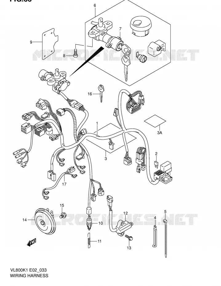 BEDRADING (VL800K1/K2) Suzuki MOTO 800 VOLUSIA 2003  VL800K3(E2)