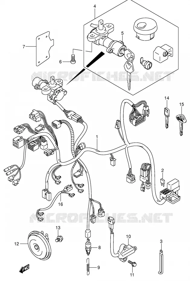BEDRADING (VL800K3/ZK3) Suzuki MOTO 800 VOLUSIA 2002  VL800K2(E2)