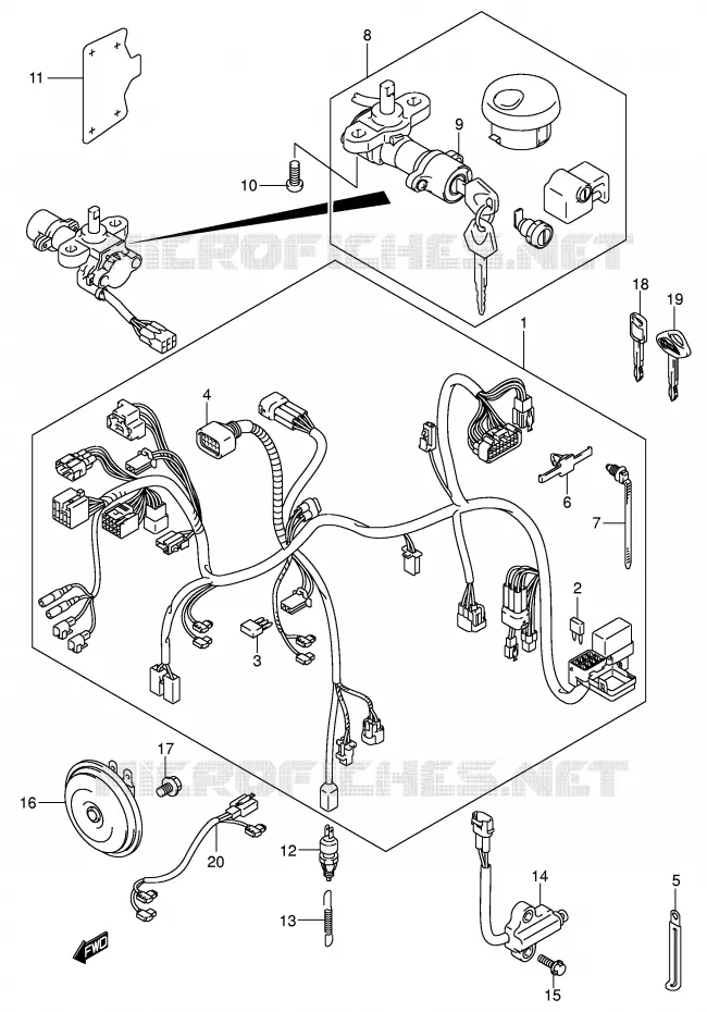 BEDRADING (VL800K4/ZK4) Suzuki MOTO 800 VOLUSIA 2003  VL800ZK3(E2)