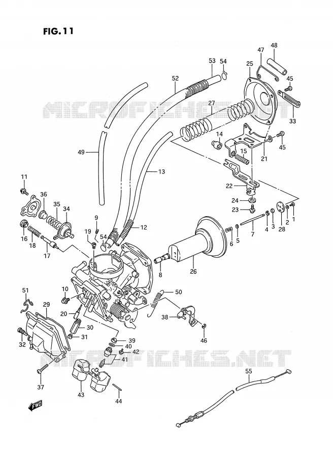 CARBURATOR (FRONT)(MODELE H/J/K/L/M/N/P/R) Suzuki MOTO 1400 INTRUDER 1992  VS1400GLFN(E2)
