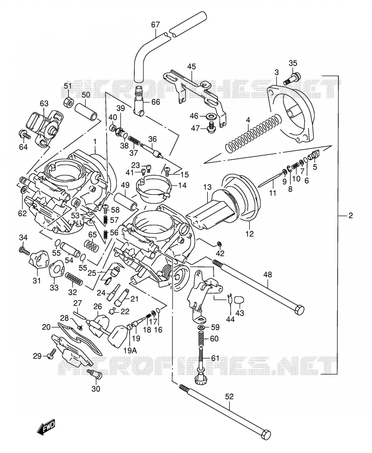 CARBURATOR (MODELE W/X/Y) Suzuki MOTO 1500 INTRUDER 2000  VL1500Y(E2)