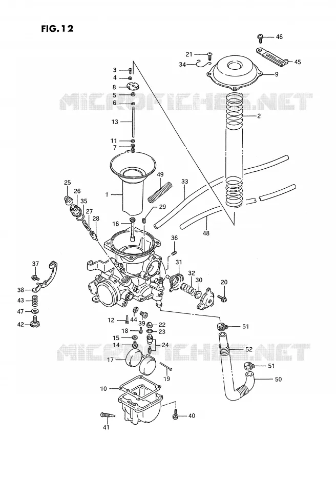 CARBURATOR (REAR)(MODELE H/J/K/L/M/N/P/R) Suzuki MOTO 1400 INTRUDER 1994  VS1400GLPR(E2)