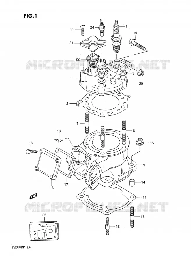 CILINDER Suzuki MOTO 200 TS-R 1992  TS200RN(E4)
