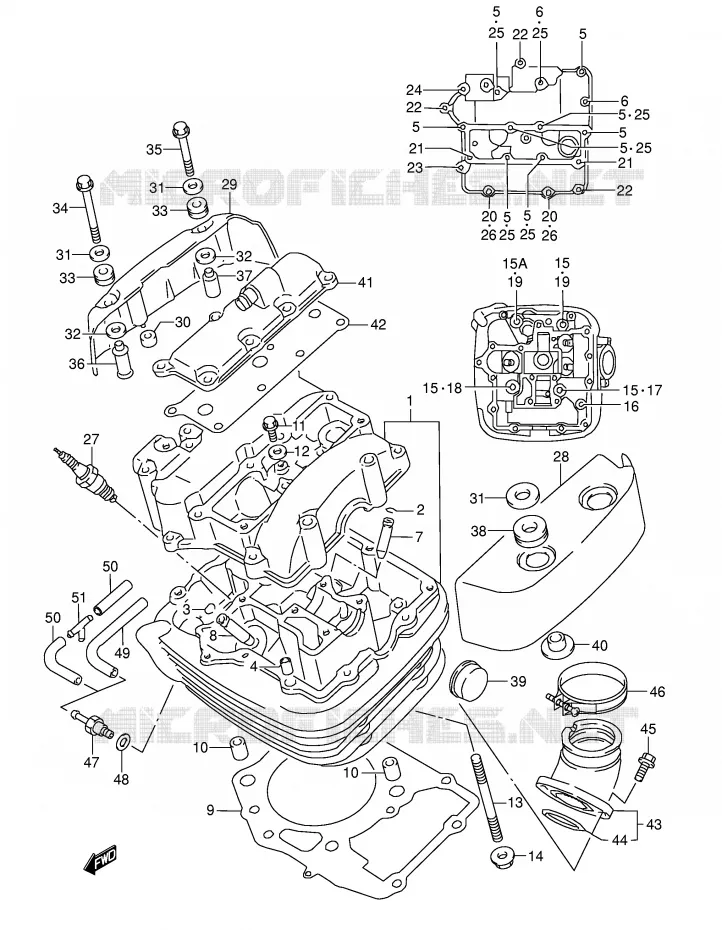 CILINDERKOP (AVT)(MODELE K1/K2/K3/K4) Suzuki MOTO 1500 INTRUDER 2004  VL1500K4(E2)