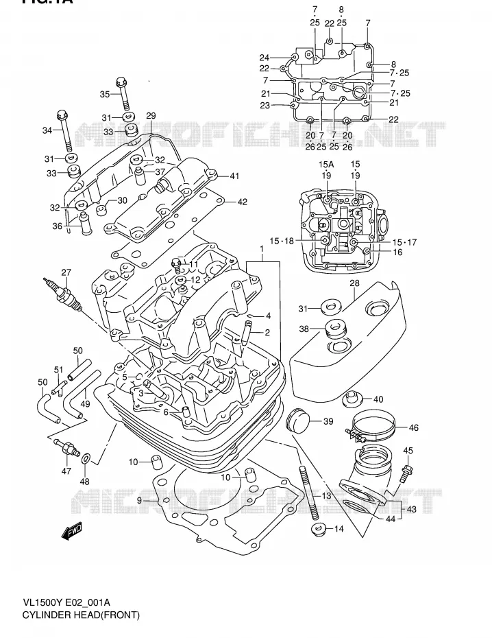 CILINDERKOP (AVT)(MODELE W/X/Y) Suzuki MOTO 1500 INTRUDER 2002  VL1500K2(E2)
