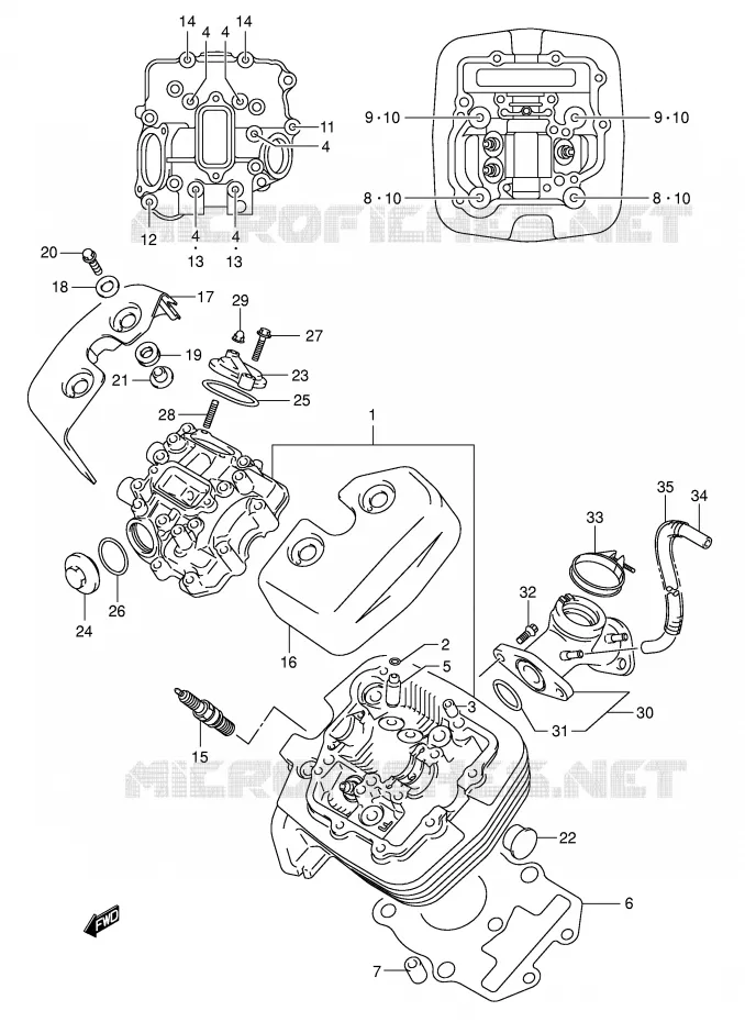 CILINDERKOP (AVT) Suzuki MOTO 125 INTRUDER 2000  VL125Y(E2)