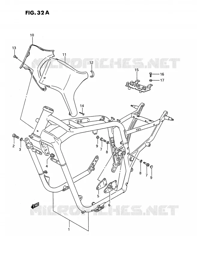 FRAME (MODELE K/L/M/N/P/R) Suzuki MOTO 1400 INTRUDER 1995  VS1400GLPS(E2)