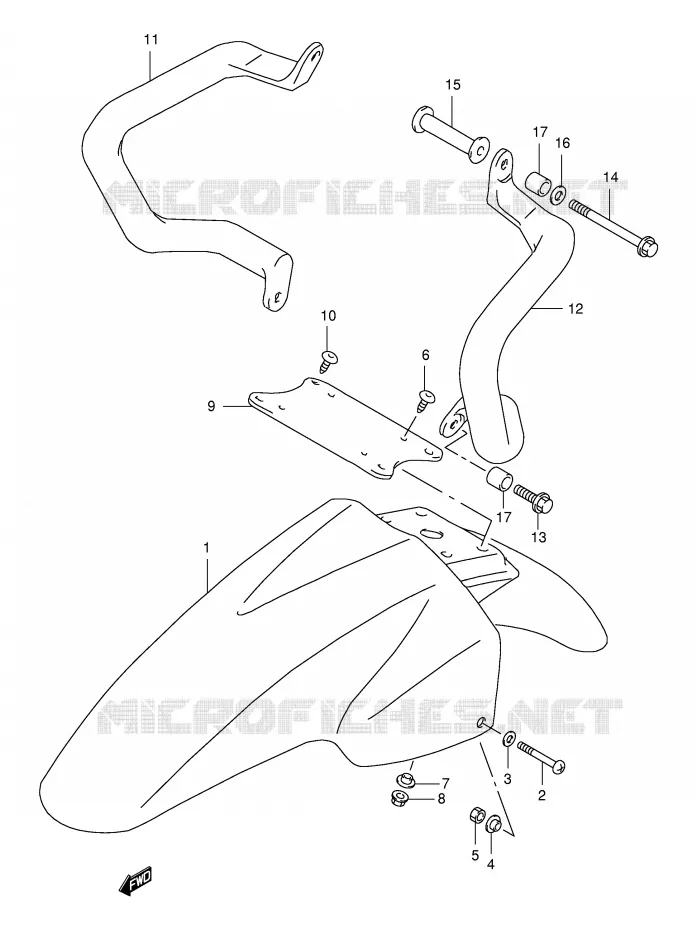 FRONT FENDER (MODELE W) Suzuki MOTO 650 FREEWIND 2000  XF650Y(E2)