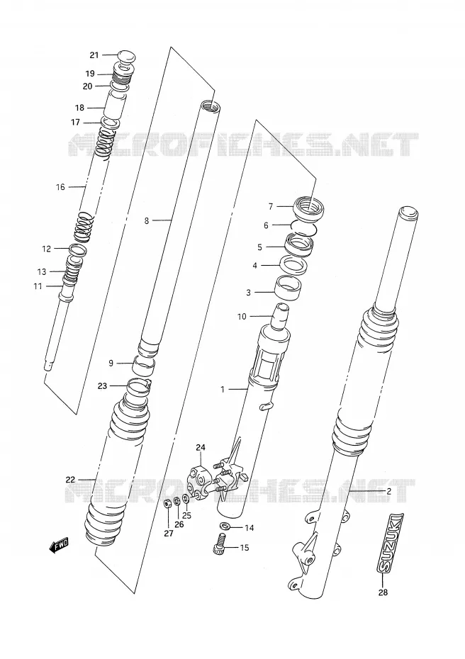 FRONT SCHOKDEMPER Suzuki MOTO 200 TS-R 1991  TS200RM(E28)