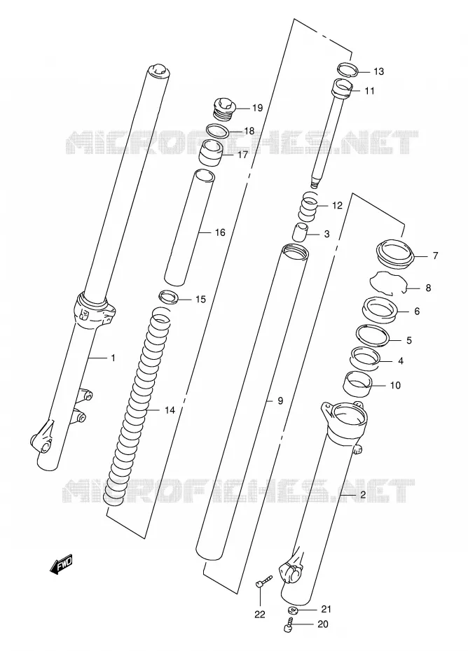 FRONT SCHOKDEMPER Suzuki MOTO 650 FREEWIND 1999  XF650X(E2)