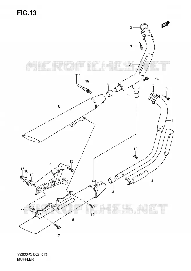 GELUIDDEMPER (MODEL K5/K6/K7/K8) Suzuki MOTO 800 MARAUDER 2007  VZ800ZK7(E2)