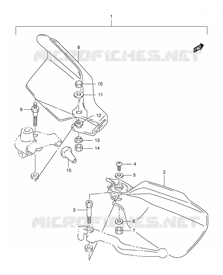 KNUCKLE COVERS (OPTION) Suzuki MOTO 650 FREEWIND 2001  XF650UK1(E2)