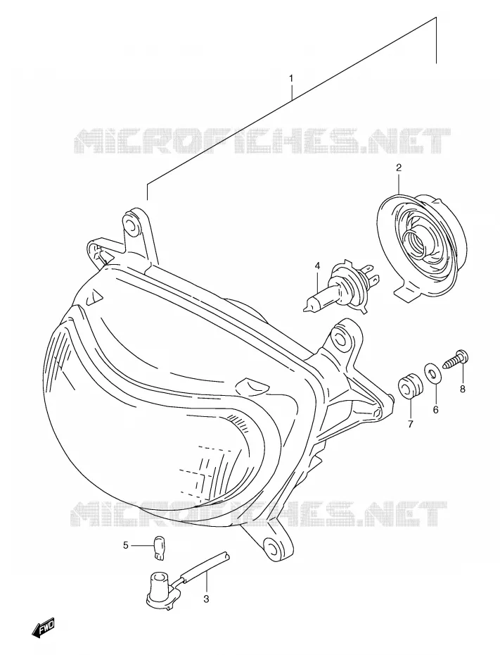 KOPLAMP (MODELE V/W/X E2,E24) Suzuki MOTO 650 FREEWIND 1999  XF650X(E2)
