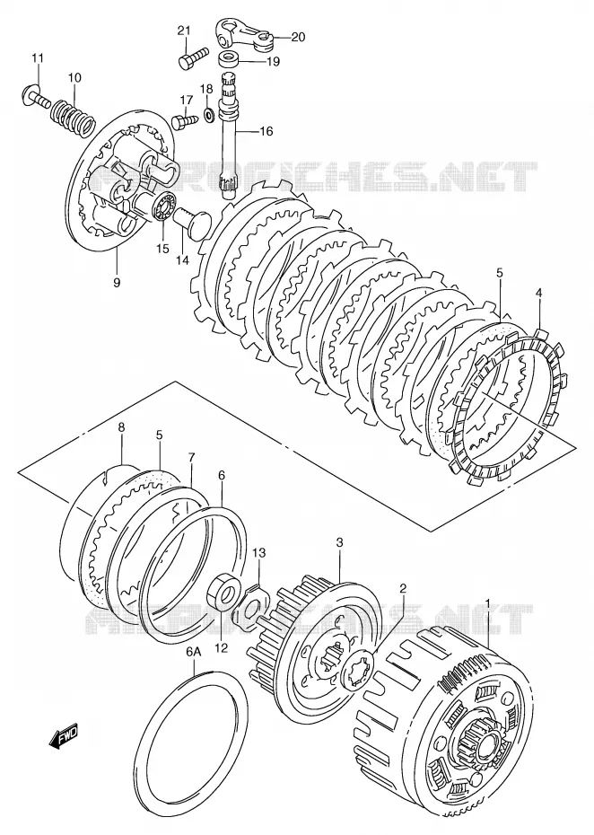 KOPPELING Suzuki MOTO 125 TS-R 1993  TS125RP(E2)