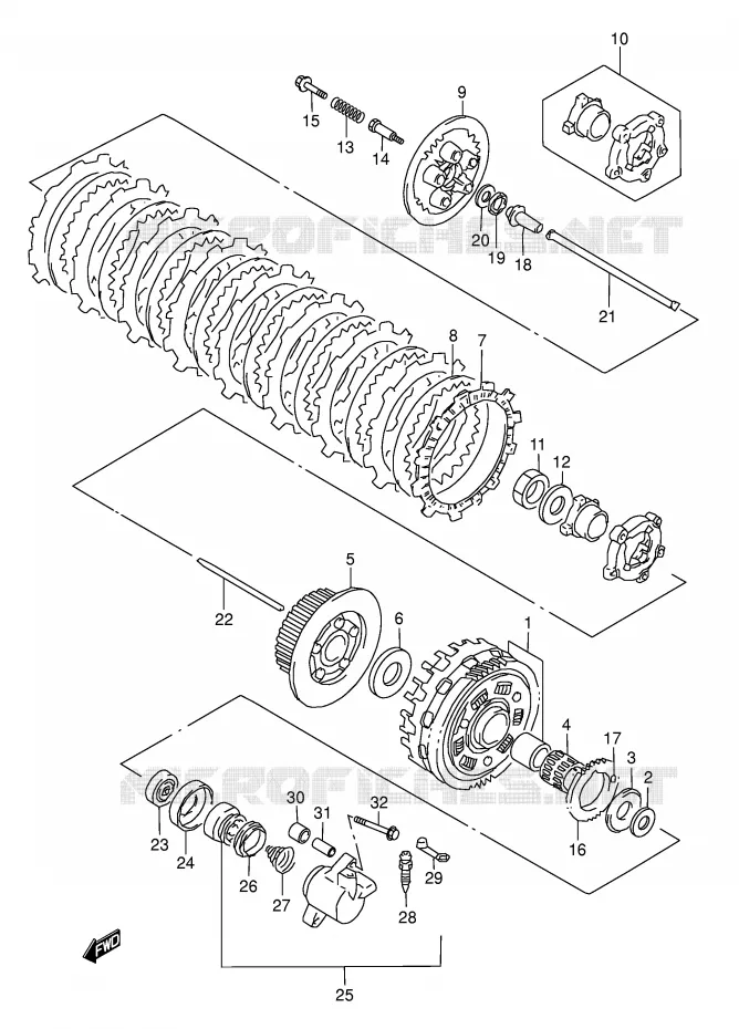 KOPPELING Suzuki MOTO 1500 INTRUDER 2004  VL1500K4(E2)