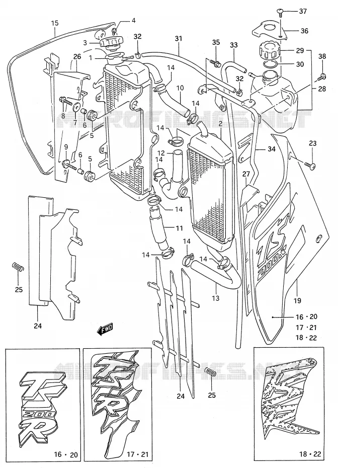 RADIATOR Suzuki MOTO 200 TS-R 1993  TS200RP(E28)