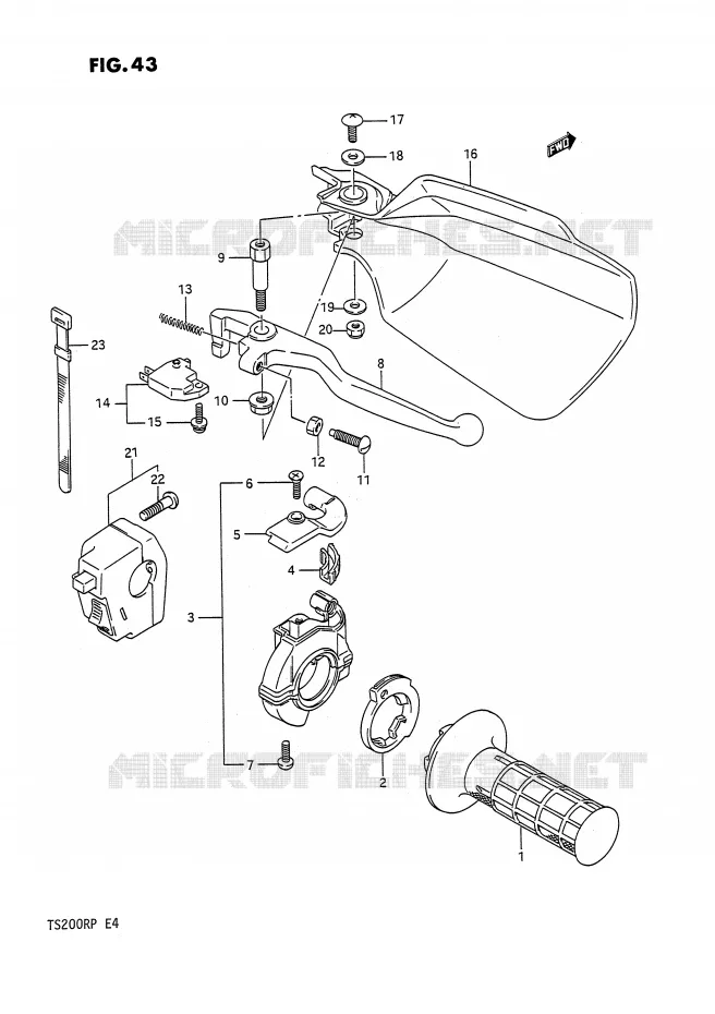 RIGHT SWITCH - HANDGREEP Suzuki MOTO 200 TS-R 1992  TS200RN(E4)
