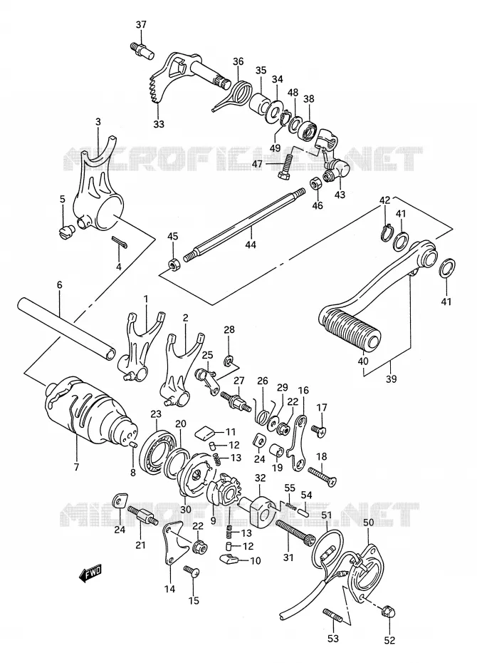 SCHAKELEN ASSY (MODELE R/S) Suzuki MOTO 1400 INTRUDER 1991  VS1400GLFM(E28)