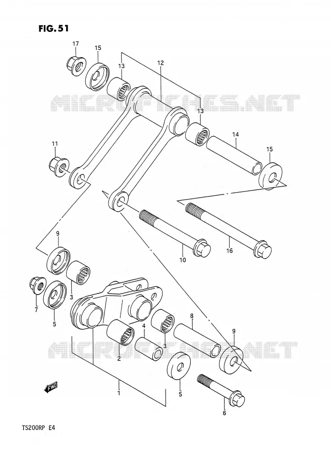 SCHOKBREKER AANEENSCHAKELING Suzuki MOTO 200 TS-R 1991  TS200RM(E4)