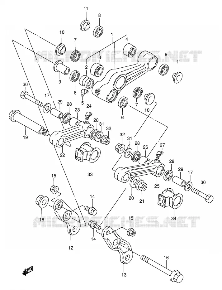 SCHOKBREKER AANEENSCHAKELING Suzuki MOTO 50 TS-W 1986  TS50WG(E6)