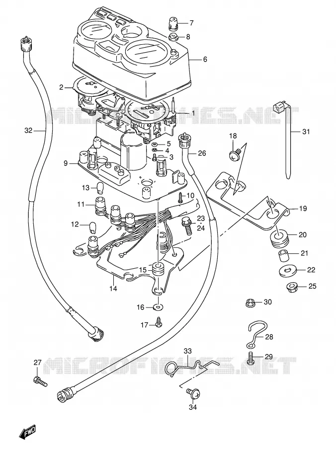 SNELHEIDSMETER (MODELE R P9) Suzuki MOTO 125 TS-ER 1982  TS125ERZ(E1)