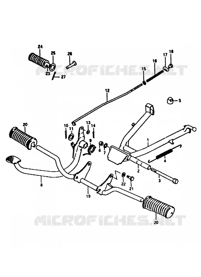 STAND - ACHTER REMPEDAAL Suzuki MOTO 50 ZR 1992  ZR50KEN