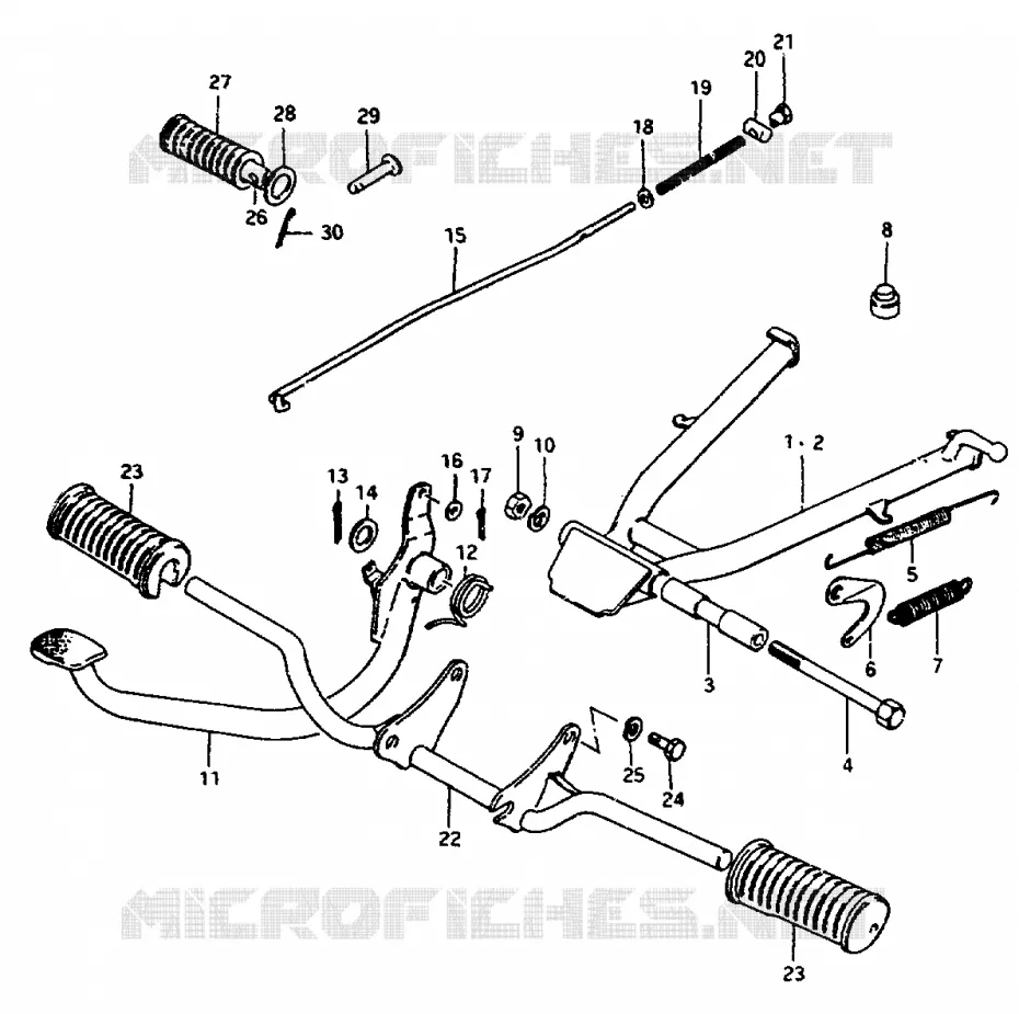 STAND - ACHTER REMPEDAAL Suzuki MOTO 50 ZR 1999  ZR50KX(X)