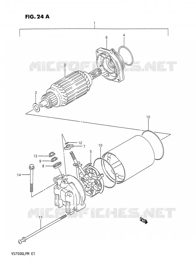 STARTMOTOR (MODELE M) Suzuki MOTO 750 INTRUDER 1986  VS750GLFG(E1)