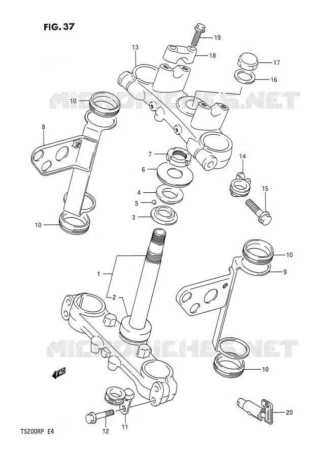 STUURKOLOM (E24) Suzuki MOTO 200 TS-R 1991  TS200RM(E4)