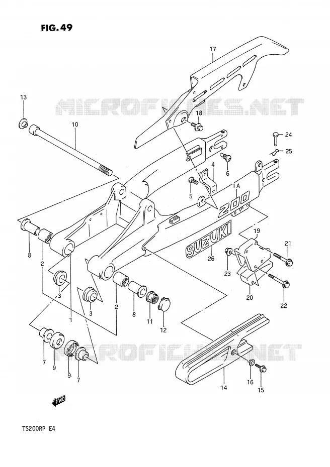 SWINGARM (E24) Suzuki MOTO 200 TS-R 1992  TS200RN(E4)
