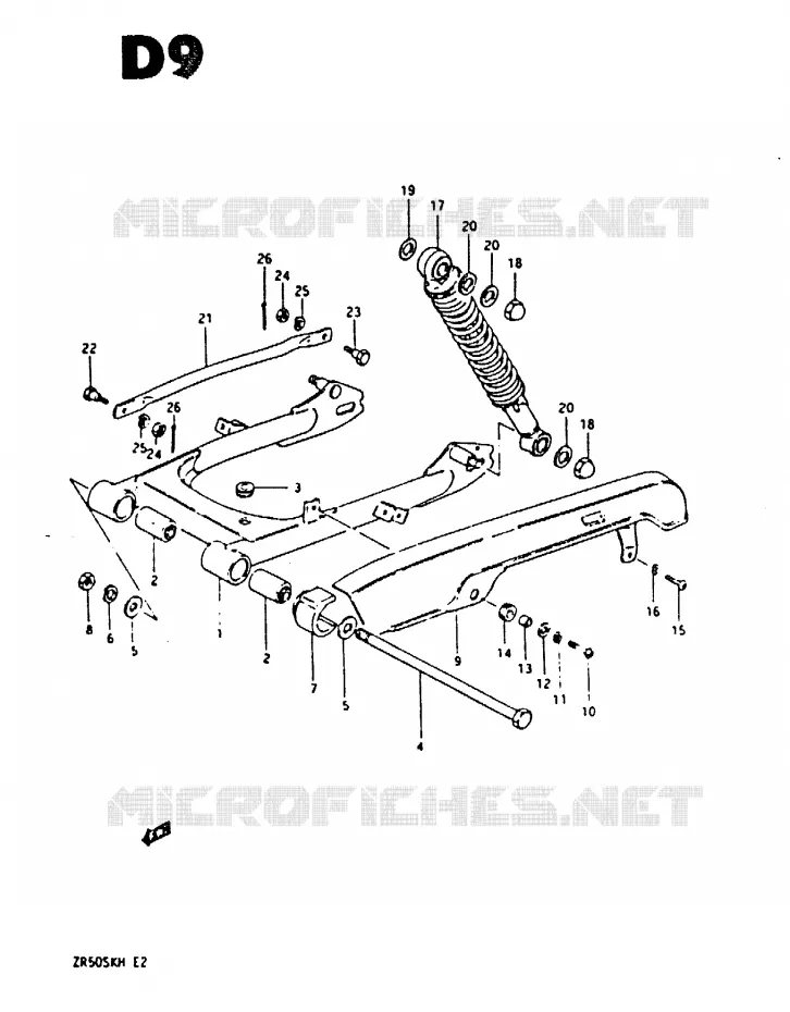 SWINGARM (E2,E21) Suzuki MOTO 50 ZR 1984  ZR50SKE(E/H)