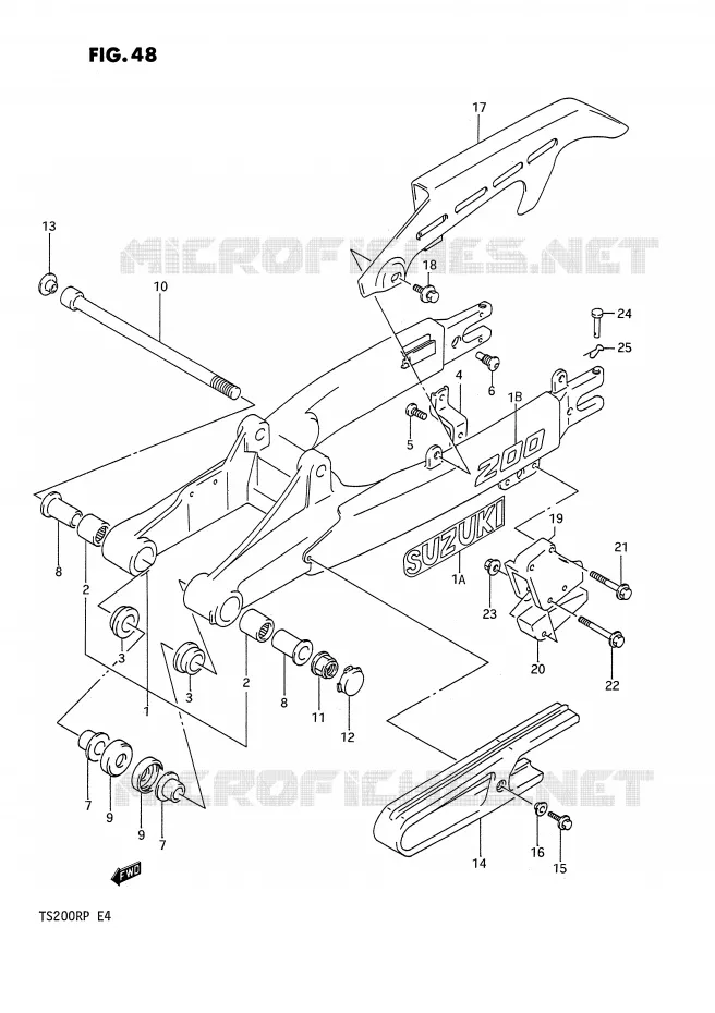 SWINGARM (E2,E4) Suzuki MOTO 200 TS-R 1993  TS200RP(E4)