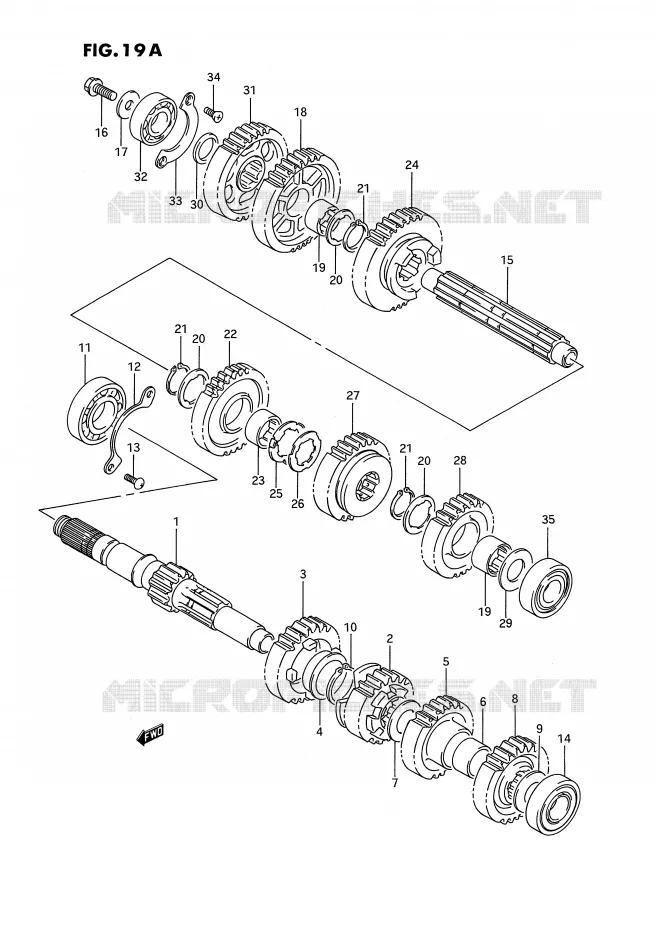 TRANSMISSION (MODEL M/N/P/R/S E2,E4,E17,E21,E22,E24,E34) Suzuki MOTO 1400 INTRUDER 1994  VS1400GLPR(E2)