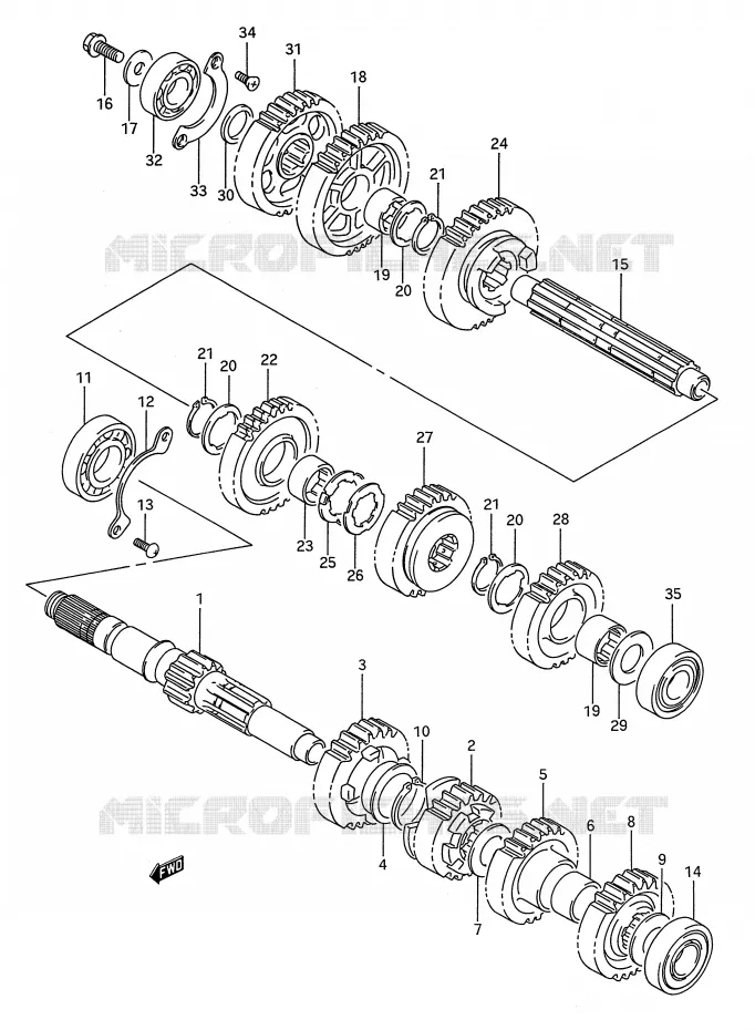 TRANSMISSION (MODELE R/S) Suzuki MOTO 1400 INTRUDER 1992  VS1400GLFN(E28)