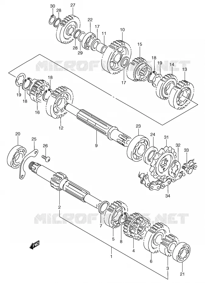 TRANSMISSION Suzuki MOTO 125 TS-R 1991  TS125RM(E2)