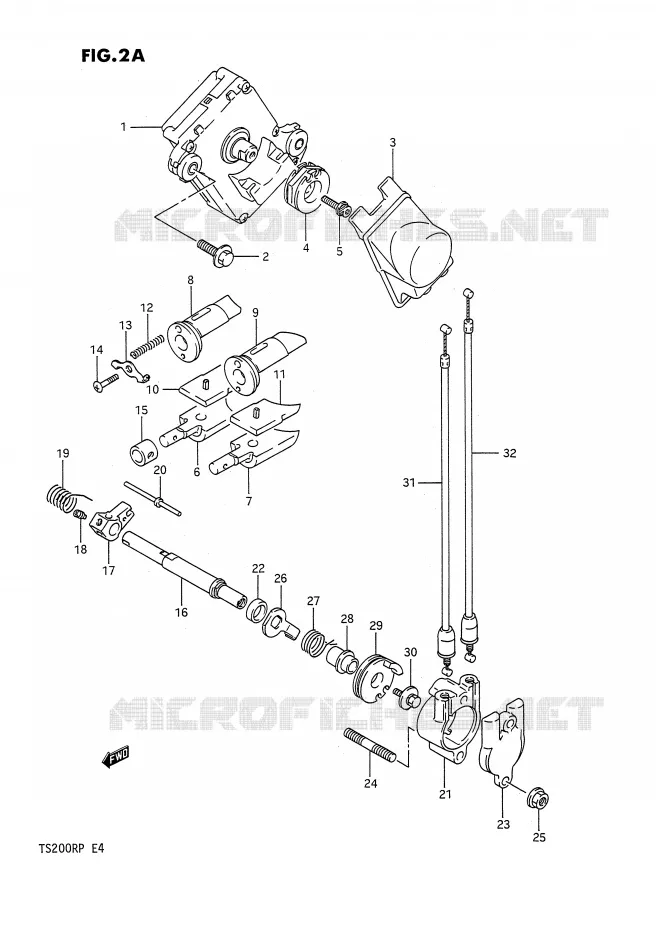 UITLAATKLEP (E.NO.110943~) Suzuki MOTO 200 TS-R 1992  TS200RN(E4)